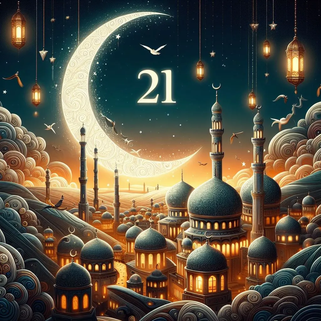 تهنئة في اليوم 21 من شهر رمضان – دعاء، عبارات و تهنئة مع صور